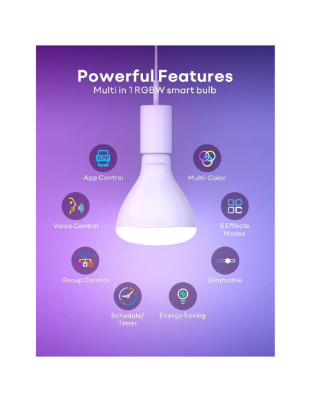 Bombillas Inteligentes VOCOlinc BR30 LED WiFi RGBW 9.5W 2 Piezas Bombillas Inteligentes VOCOlinc BR30 LED WiFi RGBW 9.5W 2 Piezas