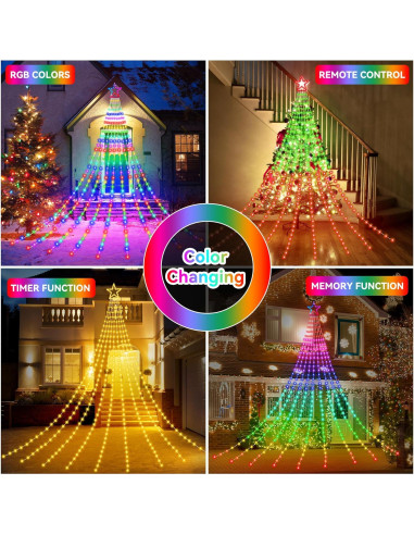 Luces de Cuerda RGB Cerflyer 320 LED 5 m Decoración Navidad