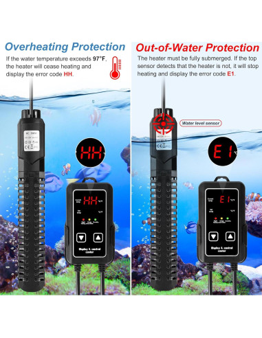 Calentador de Acuario SaySummer 500W para 284-454 Litros