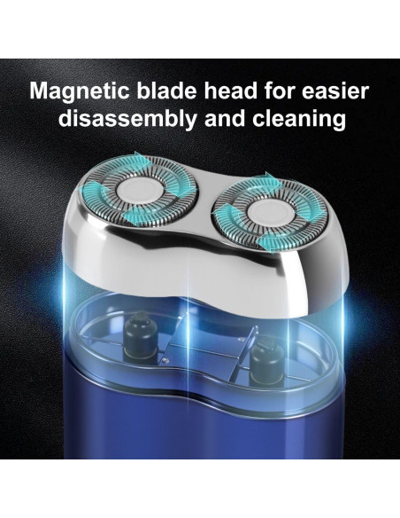 Afeitadora Eléctrica Mini Senduzll 2025 Doble Cabezal USB Azul Afeitadora Eléctrica Mini Senduzll 2025 Doble Cabezal USB Azul