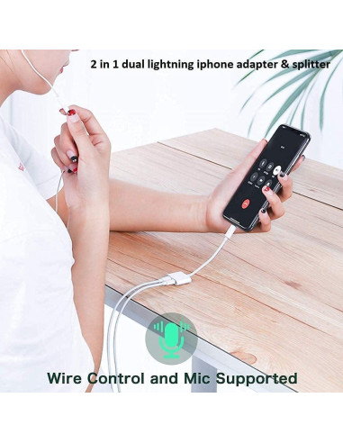Adaptador Dual Lightning esbeecables 4 en 1 para iPhone