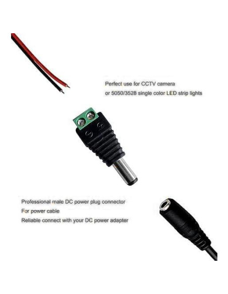 10 Pares Conectores de Poder DC 12V 5A 2.1x5.5mm - CENTROPOWER 10 Pares Conectores de Poder DC 12V 5A 2.1x5.5mm - CENTROPOWER