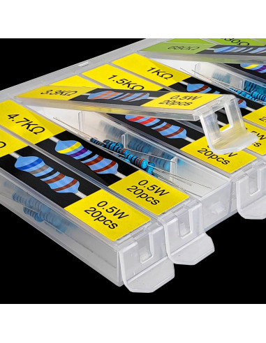 Kit de Resistores de Película Metálica 1/2W 600pcs 30 Valores
