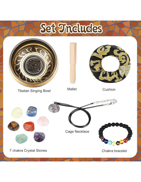 Conjunto de Cuencos Cantores BBTO 8.6 cm con Chakra Negro Conjunto de Cuencos Cantores BBTO 8.6 cm con Chakra Negro