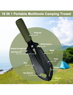 Pala Multiherramienta KEIFUKUH 10 en 1 Ligera para Camping 2