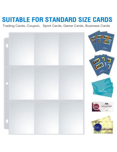 Paquete de 36 Fundas para Tarjetas Sooez 9 Bolsillos Transparente
