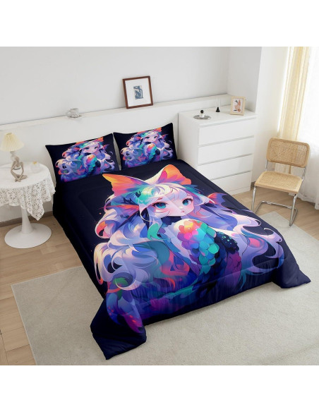 Conjunto de Ropa de Cama Individual Erosebridal Anime 3D Rosa Conjunto de Ropa de Cama Individual Erosebridal Anime 3D Rosa