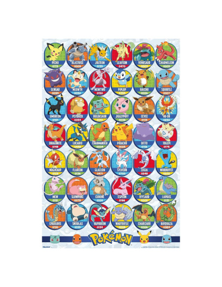 Póster de Pared Cuadrícula Pokémon Favoritos 56.8x86.4 cm Allposters Póster de Pared Cuadrícula Pokémon Favoritos 56.8x86.4 cm Allposters