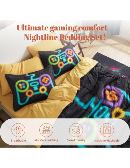 Conjunto de Edredón Twin Sonive 7 Piezas Conexión Nocturna Conjunto de Edredón Twin Sonive 7 Piezas Conexión Nocturna