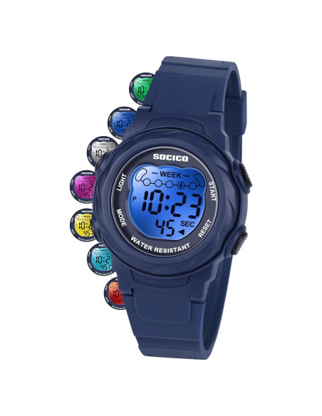 Reloj Digital Impermeable SOCICO para Niños 5ATM 7 Colores Reloj Digital Impermeable SOCICO para Niños 5ATM 7 Colores