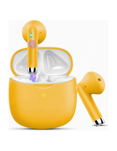 Auriculares Inalámbricos Jxrev J51 Bluetooth 5.3 IP7 Amarillos
