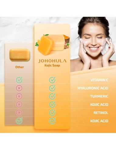 Jabón Kójico con Vitamina C y Cúrcuma - 3 x 100g