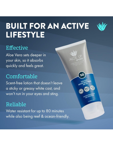 Protector Solar Deportivo Aloe Up SPF 50 - 170 g - Sin Fragancia
