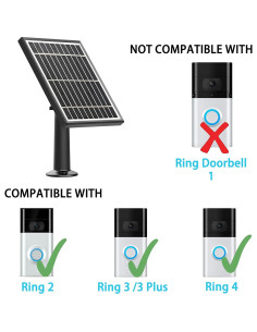 Panel Solar Tío Ardilla para Timbre de Video 2/3/3 Plus/4 2