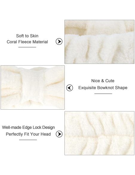 Banda de cabeza Ondder Spa 8 piezas beige para lavar cara Banda de cabeza Ondder Spa 8 piezas beige para lavar cara