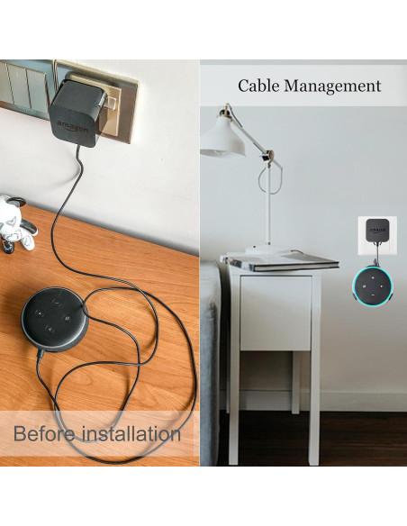 Soporte de pared Suixing para Echo Dot 3ra Gen. Negro Soporte de pared Suixing para Echo Dot 3ra Gen. Negro
