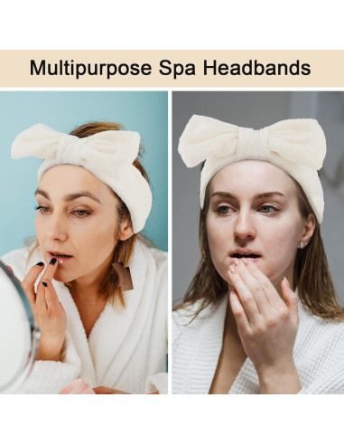 Banda de cabeza Ondder Spa 8 piezas beige para lavar cara