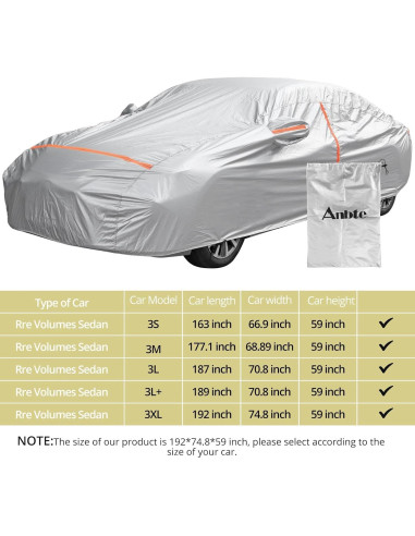 Funda de Coche Impermeable Anbte 490x190x150 cm Universal