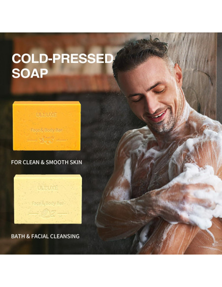 Jabón Exfoliante de Limón y Cúrcuma ULLUXE con Esponja Jabón Exfoliante de Limón y Cúrcuma ULLUXE con Esponja