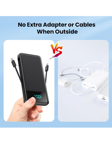 Cargador Portátil FOCHEW 13800mAh USB-C 4 Salidas iPhone