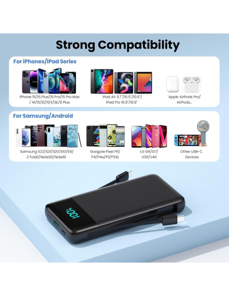 Cargador Portátil FOCHEW 13800mAh USB-C 4 Salidas iPhone Cargador Portátil FOCHEW 13800mAh USB-C 4 Salidas iPhone