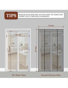 Puerta Magnética Yotache 72x80 cm Doble Reforzada con Imán 2