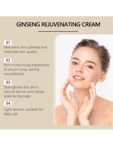 Crema Rejuvenecedora de Ginseng WHHWM 60 g - Hidratante Antienvejecimiento