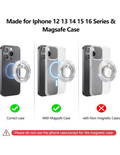 Soporte Anillo Magnético Omio para iPhone 16/15/14/13/12 Plata 2