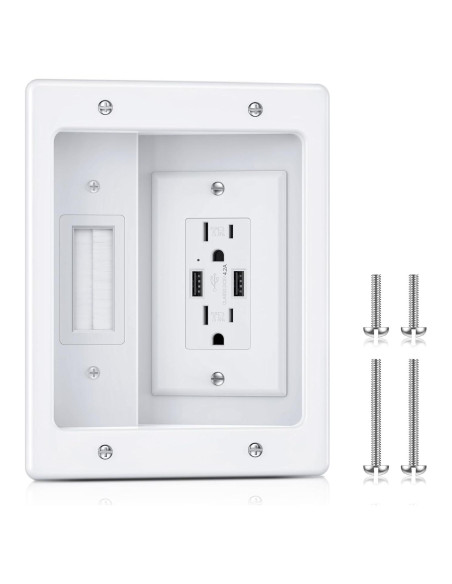 Kit de Gestión de Cables ZEXMTE para TV en Pared Blanco Kit de Gestión de Cables ZEXMTE para TV en Pared Blanco
