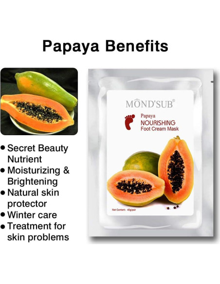 Mascarilla Nutritiva para Pies MOND'SUB Papaya 5 Piezas Mascarilla Nutritiva para Pies MOND'SUB Papaya 5 Piezas