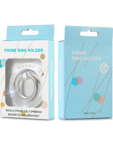 Soporte Anillo Magnético Omio para iPhone 16/15/14/13/12 Plata
