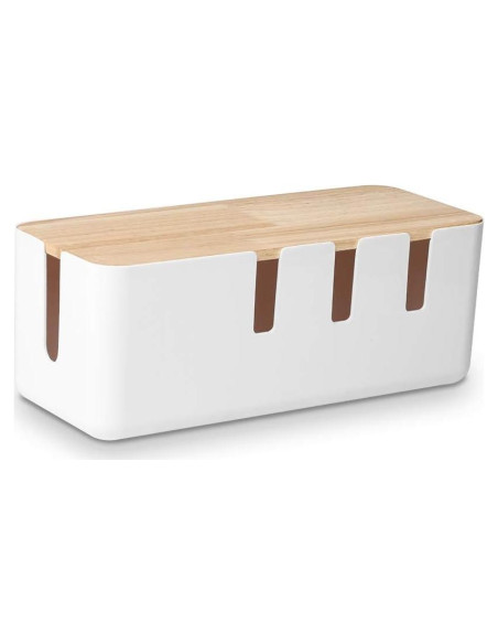 Caja de Gestión de Cables Baskiss 30x12x11 cm Tapa de Madera Caja de Gestión de Cables Baskiss 30x12x11 cm Tapa de Madera