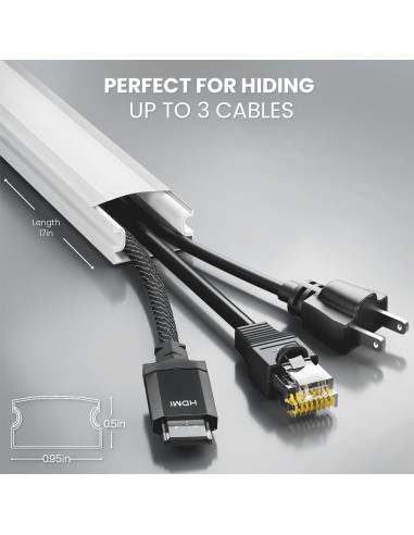 Ocultador de Cables EVEO Mediano Blanco 43x2.4 cm
