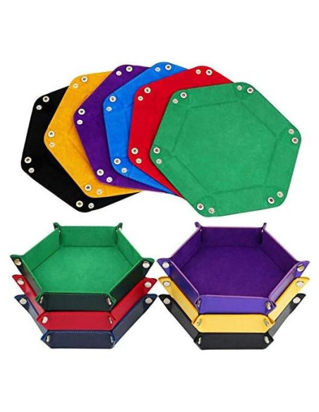 Bandeja de Dados Plegable K.T. 6 Piezas Cuero PU Terciopelo Bandeja de Dados Plegable K.T. 6 Piezas Cuero PU Terciopelo