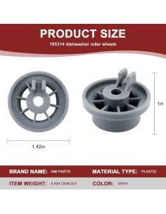 8 Ruedas Inferiores Lavavajillas Bosch AMI PARTS 3.6 cm 2