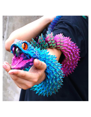 Serpiente Impresa en 3D LUYU 120.4cm Juguete Fidget Colorido