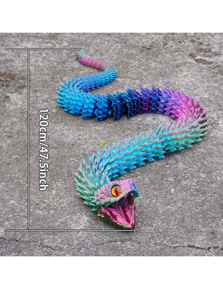 Serpiente Impresa en 3D LUYU 120.4cm Juguete Fidget Colorido Serpiente Impresa en 3D LUYU 120.4cm Juguete Fidget Colorido
