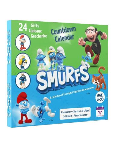 Calendario de Adviento Smurfs 2025 - 12 Figuras + 12 Regalos