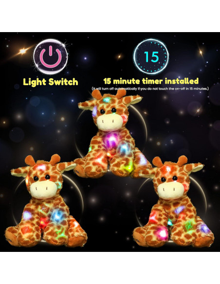 Jirafa de Peluche LED Hopearl 28 cm Luz Nocturna para Niños Jirafa de Peluche LED Hopearl 28 cm Luz Nocturna para Niños