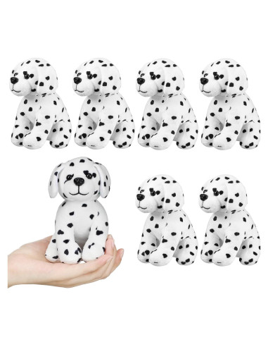 6 Perros de Peluche Dálmatas Jiuguva 14.5 cm para Fiestas