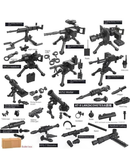 Juego de Bloques de Construcción Militar ELEFOCUS con 6 Figuras Juego de Bloques de Construcción Militar ELEFOCUS con 6 Figuras