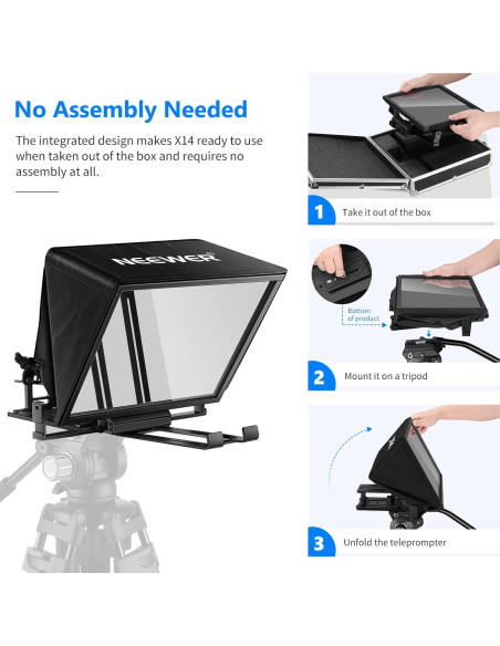 Teleprompter NEEWER X14 con control remoto y APP Teleprompter NEEWER X14 con control remoto y APP