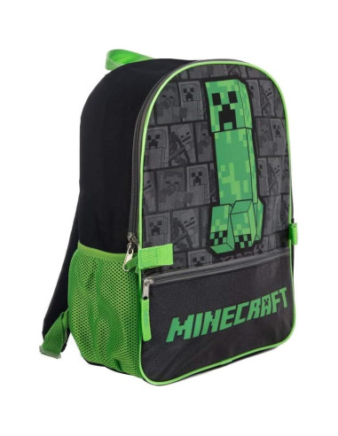 Mochila y caja de almuerzo Minecraft para niños - Verde y negro