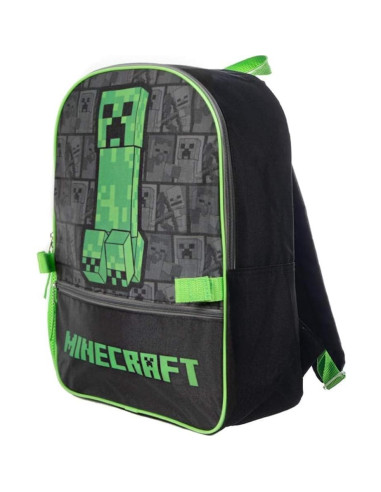 Mochila y caja de almuerzo Minecraft para niños - Verde y negro