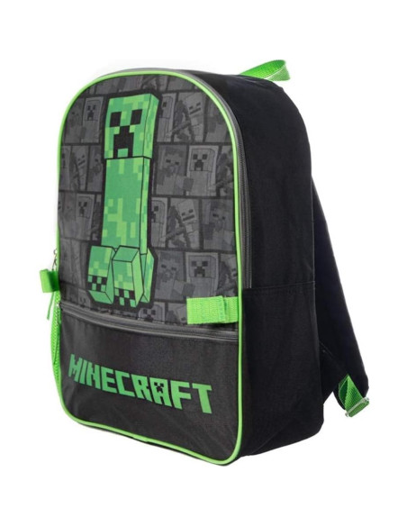 Mochila y caja de almuerzo Minecraft para niños - Verde y negro Mochila y caja de almuerzo Minecraft para niños - Verde y negro