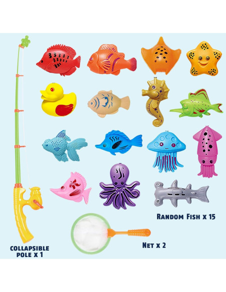 Juguete de Baño Educativo CozyBomB | Juego de Pesca 15 Peces Juguete de Baño Educativo CozyBomB | Juego de Pesca 15 Peces