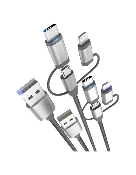 Adaptador de Carga 3 en 1 MICFLIP Lightning/Type-C/Micro USB Adaptador de Carga 3 en 1 MICFLIP Lightning/Type-C/Micro USB