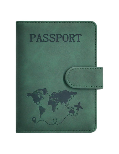 Portapasaporte KAOBAN Verde con Ranuras para Tarjetas y Pase