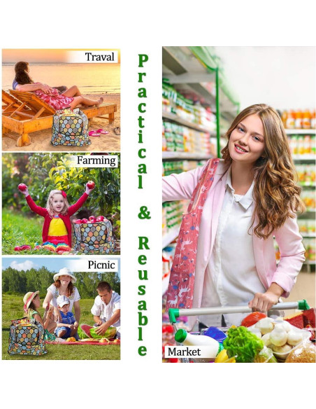 Paquete de 10 Bolsas de Compras Reutilizables SZUAH 18 kg Paquete de 10 Bolsas de Compras Reutilizables SZUAH 18 kg