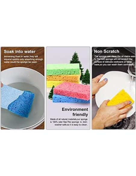 Esponjas de Cocina ARCLIBER de Celulosa Ecológicas - Paquete de 6 Esponjas de Cocina ARCLIBER de Celulosa Ecológicas - Paquete de 6